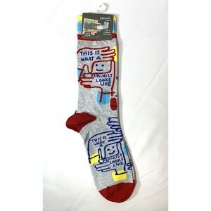 NEW Blue Q Crew Socks Mens Political Liberal Feminist GIFT w/ Tag